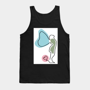 single line art butterfly woman - one line art Tank Top